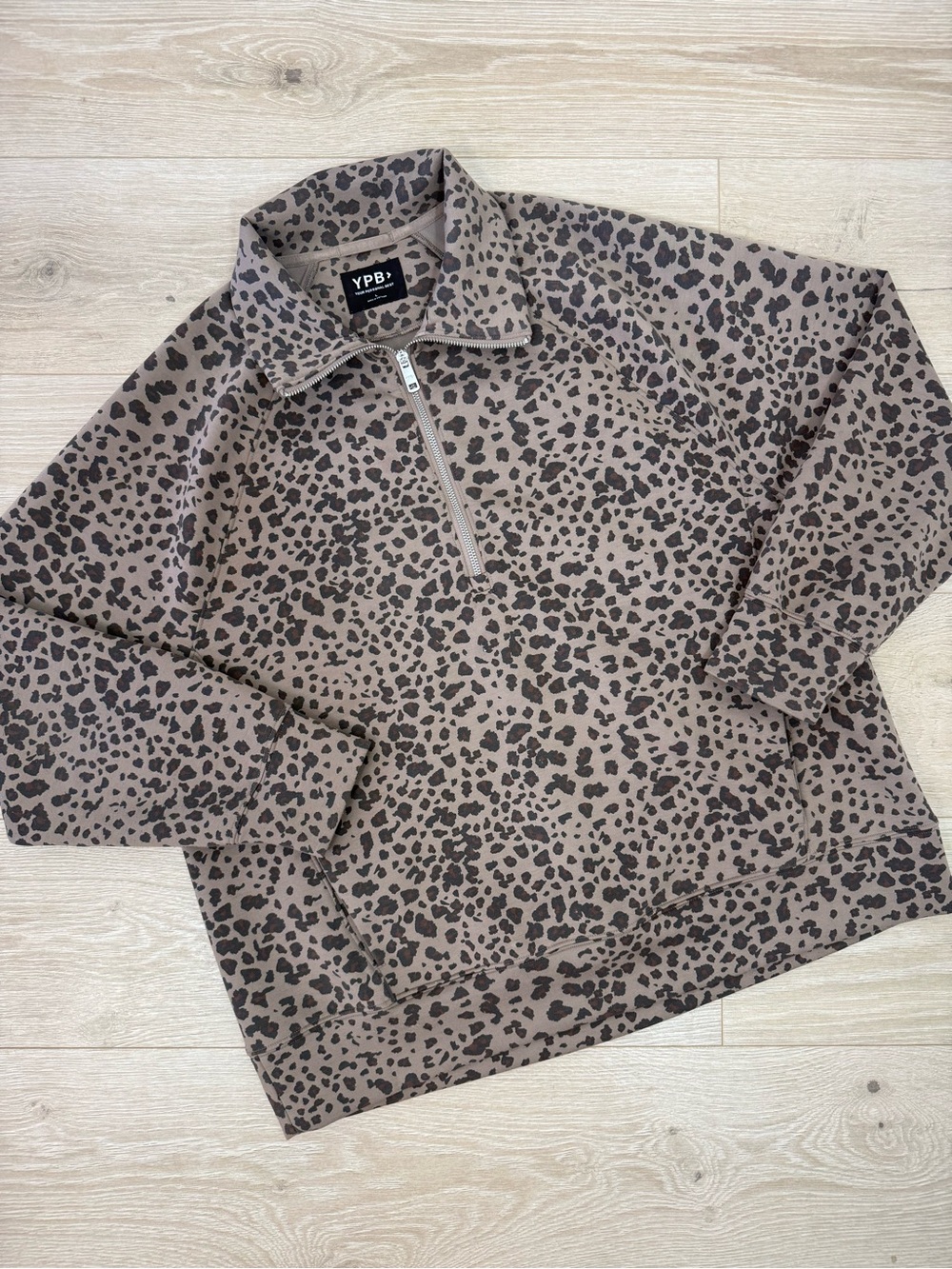 YPB Your Personal Best Leopard NeoKnit Max Half-Zip Sweatshirt